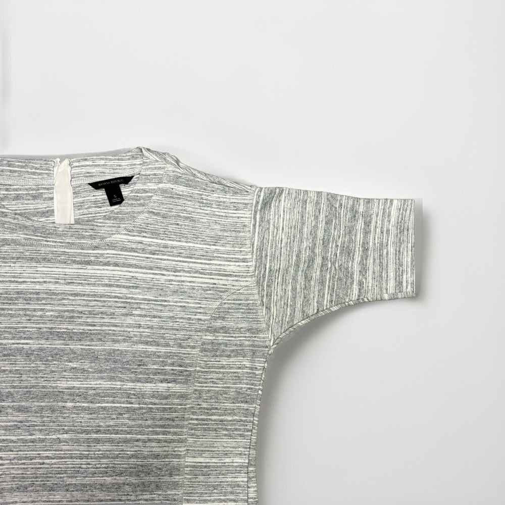 Banana Republic Mini T Shirt Dress With Sleeves Women's Size Small Heather Gray - Picture 2 of 7
